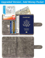 Passport Holder Cover Wallet RFID Blocking Leather Card Case Travel Accessories for Women Men (#Grey)