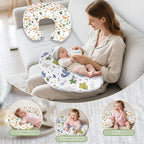 Nursing Pillow Covers 2 Pack – Soft Breathable Cotton, Fits Standard Breastfeeding Pillows, Washable & Hypoallergenic for Newborn Baby Girls & Boys,Cover Only