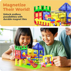 PicassoTiles Magnetic Tiles Slide & Swing Playground Building Block with 2 Character Action Figures Magnet Tile Construction Bricks Sensory Toys STEM Learning Educational Toy Kit Boy Girl Age 3+ PTQ30