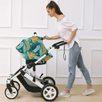 Carseat Cover Boy and Girls - Multi-use Nursing Car Seat Canopy Cover for Breastfeeding, Infant Stroller Cover, High Chair Cover (Green Leaves)