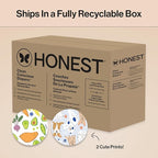 The Honest Company Clean Conscious Diapers for Delicate Skin | Up to 100% Leakproof | Hypoallergenic, Fragrance Free | Gender Neutral | Super Club Box, Size 6 (35+ lbs), 68 Count (Prints May Vary)