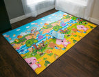 Baby Care Play Mat (Large, Playful - Pinko & Friend) 82'' x 55'' Original One-Piece Reversible Rollable Waterproof Play Mat for Infants, Babies, Toddler, and Kids