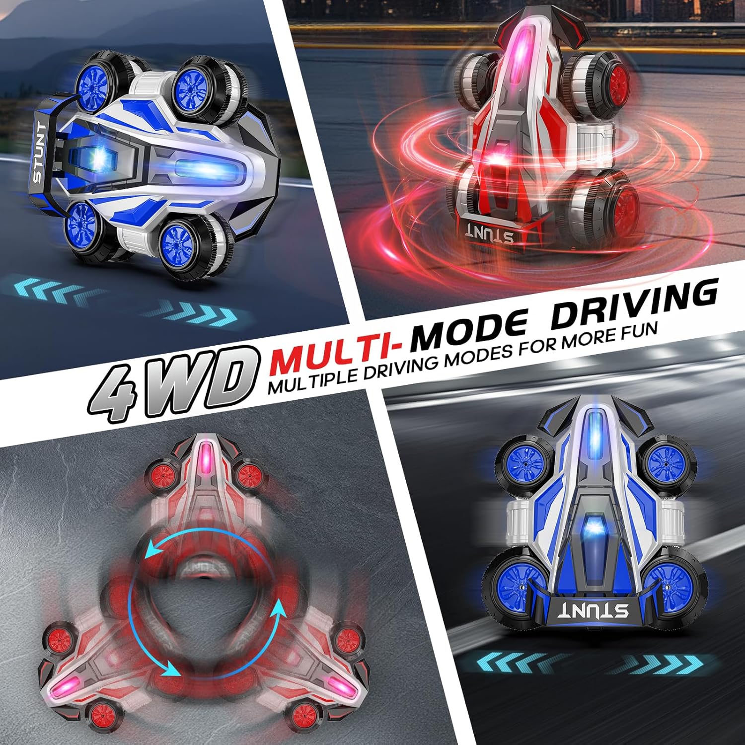 High-Speed Drift RC Stunt Deformation Car, 360-Degree Rotating Transforming RC Car, Birthday Gift for Boys and Girls Aged 6-16