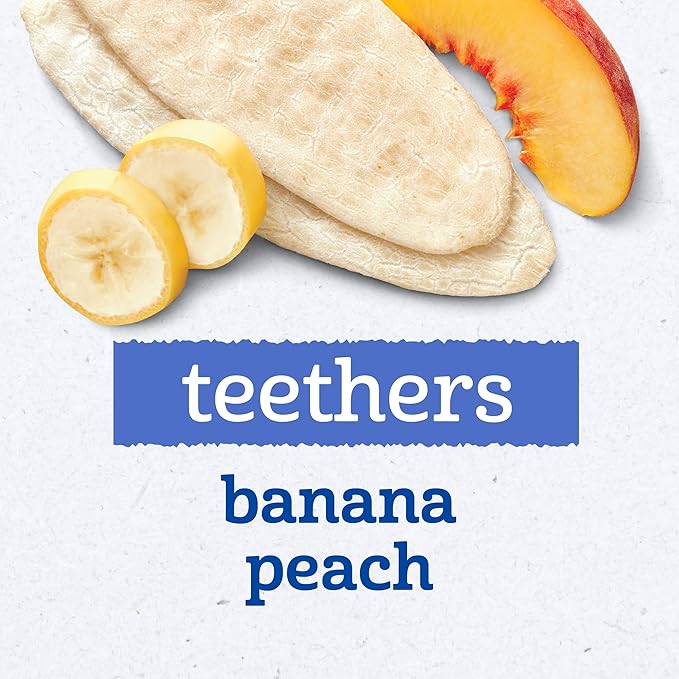 Gerber Teethers, Banana Peach Gentle Teething Wafers, Baby Teething Snacks, 6PK