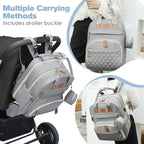Diaper Bag Backpack, Large Diaper Bag with Changing Station, Baby Bag, New Mom Gifts, Lightweight Waterproof Unisex Diaper Bag with Insulated Pockets and USB Charging Port, Grey