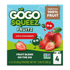 GoGo squeeZ Applesauce and Fruit Puree, Apple Strawberry, 3.2 oz (Pack of 48), Unsweetened Fruit Snacks for Kids, Gluten Free, Nut Free, Recloseable Cap, BPA Free Pouches (Packaging May Vary)
