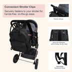 JESSIE & JAMES Saturday EDC Diaper Bag Backpack Multi Function Diaper Bag with Changing Pad & Stroller Straps_Black