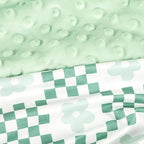 Pea Pod Minky Nursing Pillow Cover 2 Pack, Removable Nursing Cover for Breastfeeding Pillows, Soft and Comfortable Pillow Slipcover for Baby Girls Boys Newborn, Green& Checkered