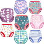 MooMoo Baby 8 Packs Potty Training Pants Cotton Absorbent Training Underwear for Toddler Boy and Girls 2T-9T