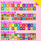 SpriteGru Alphabet Flash Cards, 52 Double Sided Cards, Uppercase & Lowercase Letter Cards, Letters and Sight Words Learning Cards for Preschool and Toddlers Learning