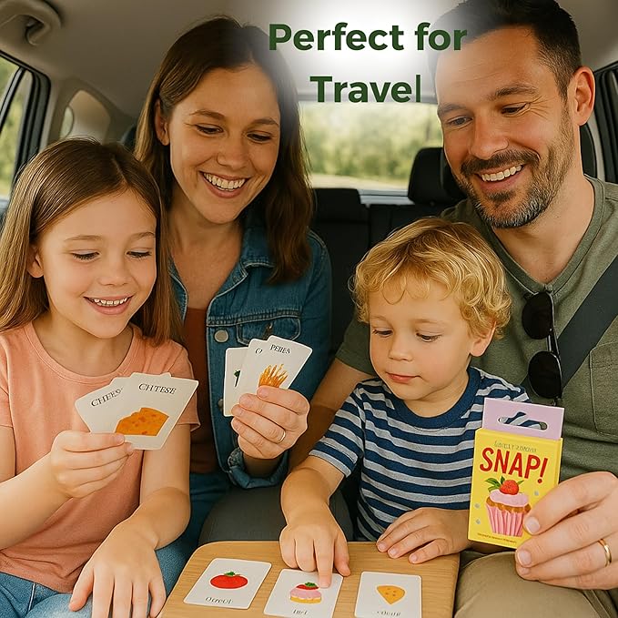 TGC Snap Cards 3-in-1 Summer Card Game Set for Kids – 3 Decks, Educational Memory Match & Creativity, 52 Durable Playing Cards for Ages 4 & Up, Fun Family Game Night, Travel-Friendly, Screen-Free Play