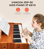 Vangoa Kids Piano Keyboard, 37 Keys Wood Digital Piano for Kids, Music Educational Instrument Toy, for Girls and Boys, Solid Wood Yellow