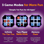 3 in 1 Electronic Tic Tac Toe Game, Handheld Digital Tic Tac Toe Bolt Game with Silent Mode, Portable Learing Toy Gift for Kids & Adults, Purple(One Pack)