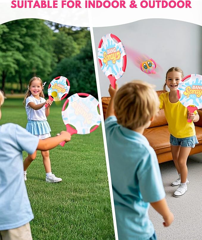 Water Paddle Toss Game with Floating Octopus Ball, Fun Pool Toys Set, Beach Games for Family, and Pool Water Play Set for Friends