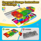 Coodoo Magnetic Tiles for Kids Ages 4-8 Toddler Toys Magnetic Blocks Building Toy STEM Outdoor Kids Toys Gift for Boys & Girls 3+ Year Old, Pocket-Sized Mini Tiles for Classroom Must Haves