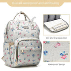 Diaper Bag Backpack, Diaper Bags for Baby Girls Boys, Baby Bags for Moms Dads, Nappy Changing Bag with Insulated Pockets,Multi-functional Waterproof Backpack with Stroller straps-Beige Flowers