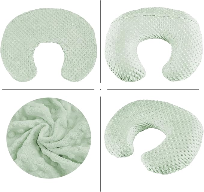 Nursing Pillow for Bottle and Breastfeeding, Ergonomic Comfort Nursing Essentials for Mom and Baby, Feeding Support Pillow with Removable Cover, Easier and Healthier Nursing (Green)