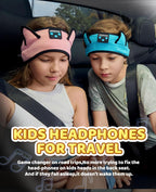 KIDSBAND Kids Headphones, Baby Headphones for Plane, Bluetooth Headphones Headband for Kids with Wired Playback 3.5 MM Jack for School Girls Boys Children,Kindle Tablet Cellphones Airplane Travel