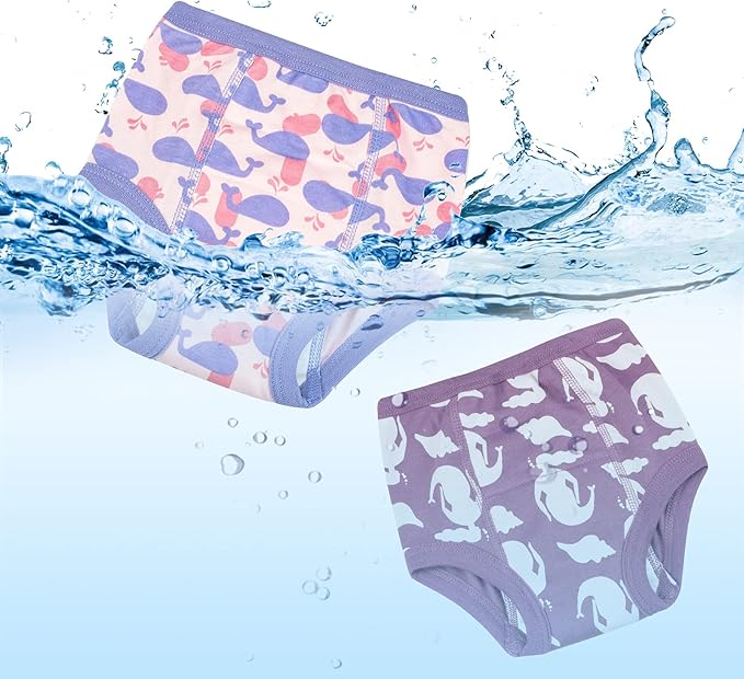 MooMoo Baby 8 Packs Potty Training Pants Cotton Absorbent Training Underwear for Toddler Boy and Girls 2T-9T