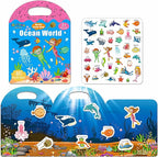 Reusable Sticker Books for Toddlers 1-3, Sticker Book for Toddlers 2-4 Years, Toddler Travel Essential in The Car/Train/Plane