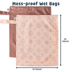 Tiny Twinkle Mess-Proof Waterproof Wet Dry Bag | 2-Pack Reusable Wet Bags for Swimsuits & Baby Clothes | Leakproof Wet Bag for Travel & Diaper Changes for Baby (Shine)