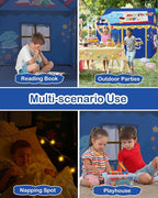 Kids Play Tent, Toddler Tent for Kid Indoor & Outdoor, 48.5"x39.4"x48.5" Playhouse Tents with Complete Toys Set, Kids Tent 3 Window, Lights and 5 Balloons