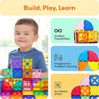 PicassoTiles Magnetic Building Block Quarter Round and Window Set Magnet Construction Toy Educational Kit Engineering STEM Learning Playset Child Brain Development Stacking Blocks Playboards