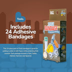 BioSwiss Bandages, Tools Shaped Self Adhesive Bandage, Latex Free Sterile Wound Care, Fun First Aid Kit Supplies for Kids and Adults, 24 Count