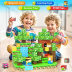 120PCS 1'' Magnetic Blocks-Build Mine Magnet World Set Sensory Toys for Kids 3+ Years Old Magnetic Cubes for Boys Toddler Boys Toys Age 4-6 8-10 10-12