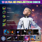 Galaxy Projector, 12 in 1 Planetarium Galaxy Star Projector for Bedroom, 360° Rotating Galaxy Star Night Light Projector for Kids, Home Theater, Ceiling, Room Decoration, Pink, ‎BL-DQY02