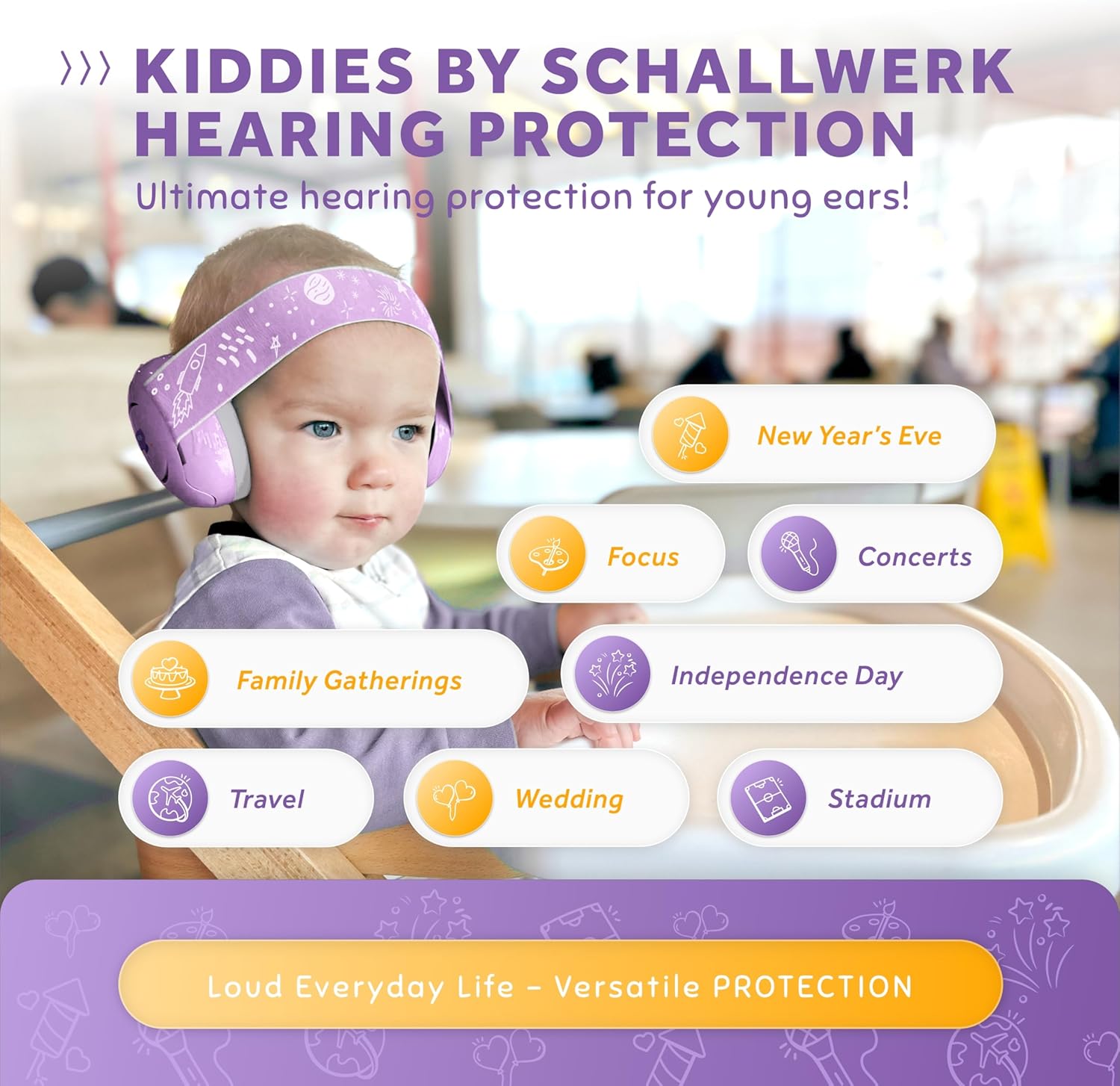 Schallwerk ® Mini+ Baby Ear Muffs – Infant Noise Cancelling Headphones, Toddler Ear Protection, Baby Headphones for Noise