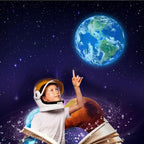 Glow in The Dark Earth for Ceiling, Luminous Planet Wall Sticker, Kids Bedroom Wall Decal, Sticky Fluorescence Earth, Gift for Boys and Girls (Blue)