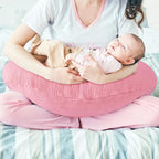 Pro Goleem Muslin Nursing Pillow Cover, 100% Cotton Soft Breathable Feeding Pillow Slipcover for Breastfeeding Moms, Fits Standard Infant Nursing Pillow, for Boys and Girls, 2 Pack (Pink＆Purple)