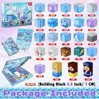 Magnetic Blocks - 100Pcs 0.8in Magnetic Building Block for Kids Ages 4-8, Transparent Magnet Block for Blue Princess Castle Build, Magnet Cubes Tiles Princess Toy for Girl 3 4 5 6 7 8-12 Birthday Gift