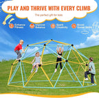 VEVOR Climbing Dome, 12FT Geometric Dome Climber Play Center for Kids 3 to 10 Years Old, Jungle Gym Supports 750LBS and Easy Assembly, with Climbing Grip, Outdoor Backyard Play Equipment for Kids