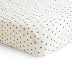 mushie Extra Soft Muslin Fitted Crib Sheet | 192 Thread Count | 28"x 52" (Black Daisy)