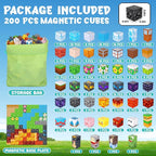 200PCS Magnetic Building Blocks, Magnet Toys Magnetic Cubes, Magnetic Blocks for Kids Ages 4-8, Stacking Magnet Blocks STEM Building Toys for Toddlers Boys Girls Ages 3 4 5 6 7 8-12 Gifts