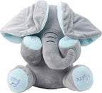 Aidiya Elephant Stuffed Animals Baby Gifts Peluches Ear Interactive Elephant Talking Singing Plush Toys for Girls Boys Gift Adjustable Volume 11.8" Set (Blue)