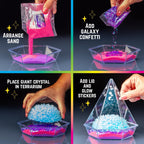 Original Stationery Starry Night Giant Crystal Growing Terrarium Kit for Kids, Fun Crystal Growing Kit with Glow in The Dark Stickers and Glitters, Awesome Gift Idea and Science Kits, Ages 3-14