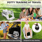 Potty Training Seat, Upgrade Toddler Toilet Seat for Kids Boys Girls, 3 in 1 Potty Training Toilet with Step Stool Ladder-Non Slip Foldable (Gray+White)