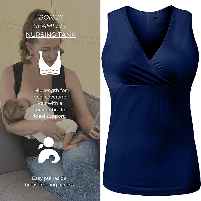 Supermom Hands Free Pumping and Nursing Bra - Hands Free Nursing Bra for Pumping - Breastfeeding Bras for Women