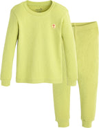 moimoln Pajamas Set 6M-5Y Solid Ribbed Unisex Baby & Toddler, Soft Viscose, Snug-Fit, Everyday Sleepwear