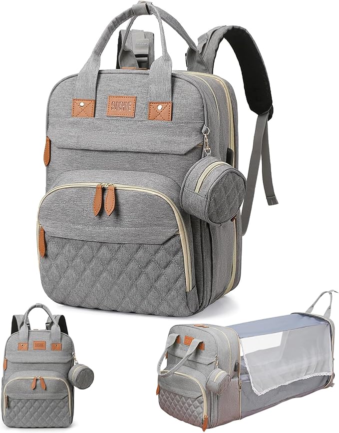 Baby Diaper Bag Backpack, Large Baby Diaper Bags for Boys Girls, Baby Bag with USB Charging Port, Multifunction Waterproof Travel Bag for Moms Dads