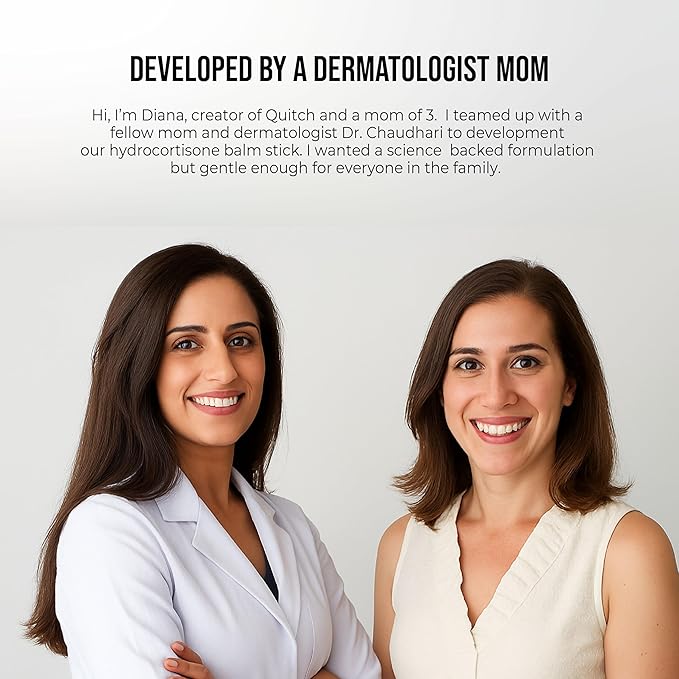 quitch Hydrocortisone Healing Balm, Eczema Cream for Kids Stick, Psoriasis Relief Treatment, Anti Itch Maximum Strength, Healing Ointment, Rash, Dry Skin Treatment for Skin, Avocado Oil Squalane