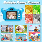 Goopow Kids Camera Toys for 3-8 Year Old Girls Boys,Children Digital Video Camcorder Camera with Cartoon Soft Cover, Best Chritmas Birthday Festival Gift for Kids - 32G SD Card Included