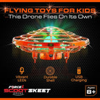 Force1 Scoot Skeet Mini Drone Electronic Shooting Game for Kids (Drone Only)- Hand Drones for Kids Compatible with Scoot Skeet LED Blaster, Electronic Target Game Indoor Flying Ball Drone Toy (Orange)
