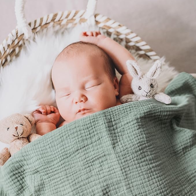 GLLQUEN BABY Muslin Swaddle Blankets for Boys and Girls, 4-Pack Baby Blankets for Girl Boy, Newborn Receiving Blanket, Baby Swaddle Blanket Unisex, Baby Essentials, Registry & Gift, 40 x 38 inches