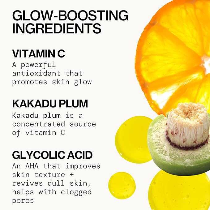 Pacifica Glow Baby Brightening Body Wash – Vitamin C & AHA Exfoliating Body Wash for Glowing Skin, Moisturizing Daily Shower Gel for Dull Dry Skin, Niacinamide & Kakadu Plum, Vegan, 10 oz