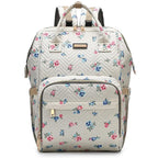 Diaper Bag Backpack, Diaper Bags for Baby Girls Boys, Baby Bags for Moms Dads, Nappy Changing Bag with Insulated Pockets,Multi-functional Waterproof Backpack with Stroller straps-Beige Flowers