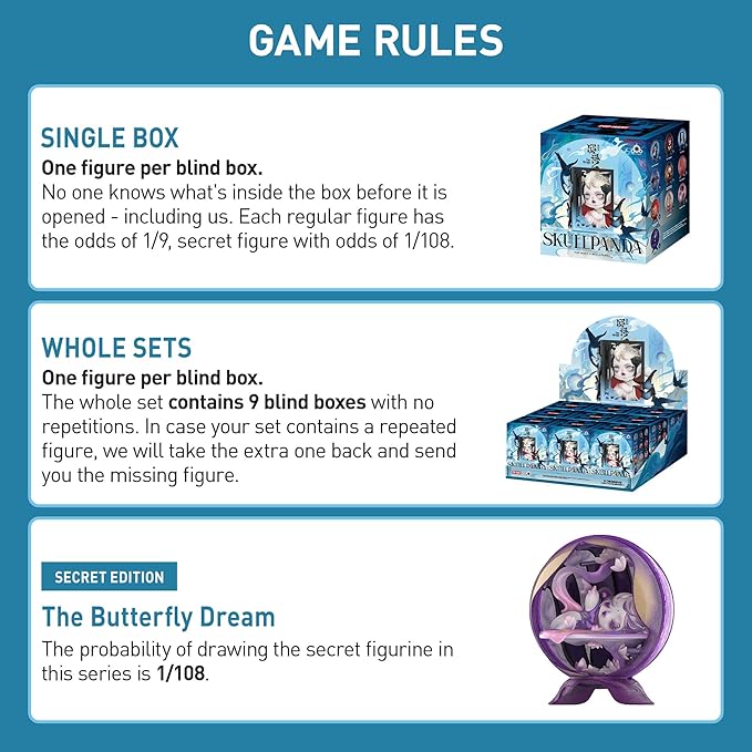 POP MART SKULLPANDA The Mirage Series Figures Blind Box Figures, Random Design Mystery Toys for Modern Home Decor, Collectible Toy Set for Desk Accessories, Single Box